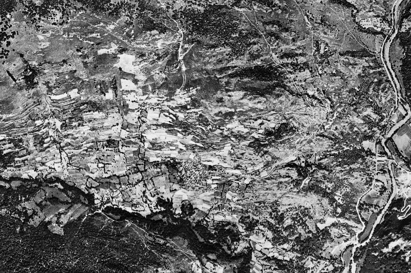 Ortofoto de 1956-1957 del núcleo de Bausen