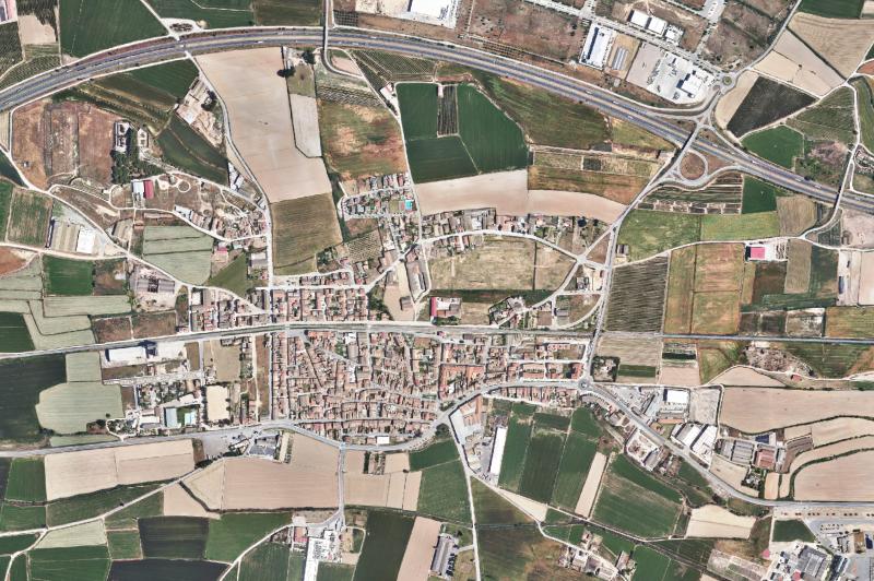 Ortofoto actual del núcleo de Bell-lloc d'Urgell