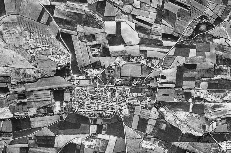 Ortofoto de 1956-1957 del núcleo de Bell-lloc d'Urgell