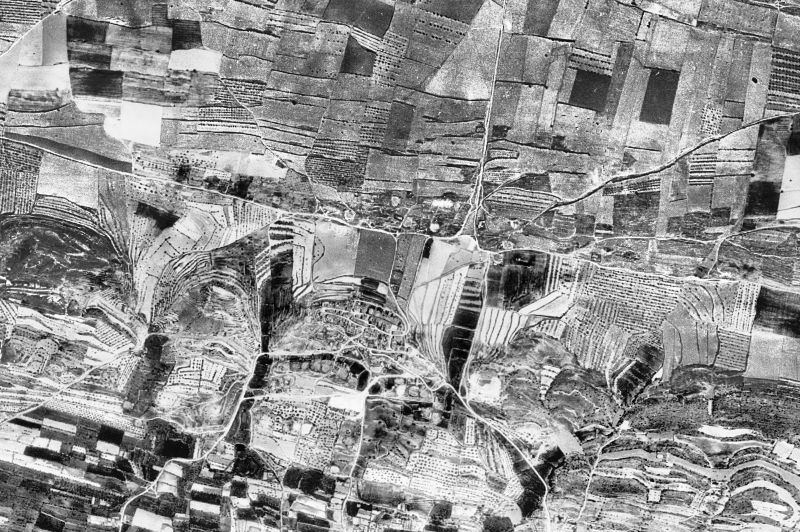 Ortofoto de 1956-1957 del núcleo de Bellmunt d'Urgell
