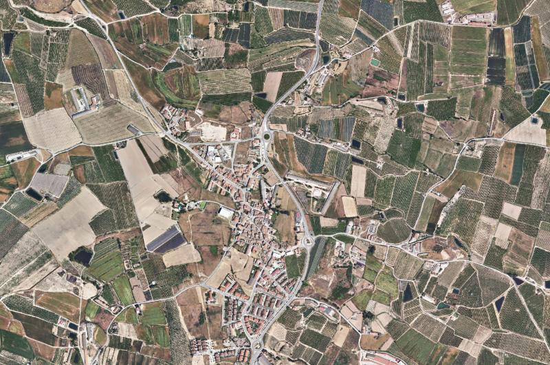 Ortofoto actual del núcleo de Benavent de Segrià