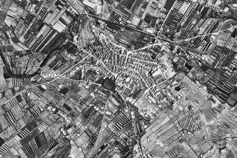 Ortofoto de 1956-1957 del núcleo de Les Borges Blanques