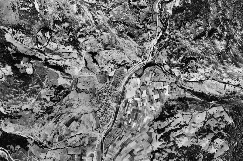 Ortofoto de 1956-1957 del núcleo de Bossòst