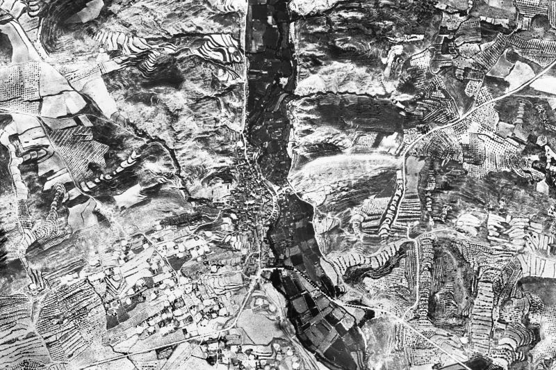 Ortofoto de 1956-1957 del núcleo de Castelló de Farfanya