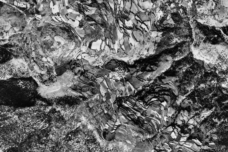 Ortofoto de 1956-1957 del núcleo de Cava