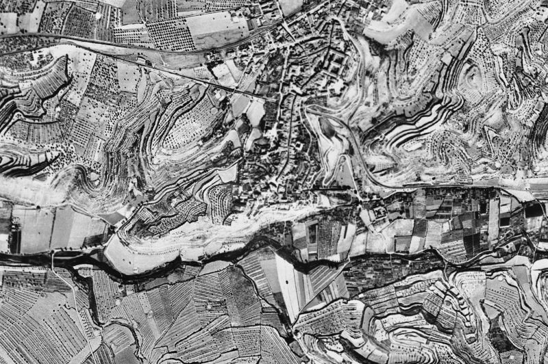Ortofoto de 1956-1957 del núcleo de Cervera