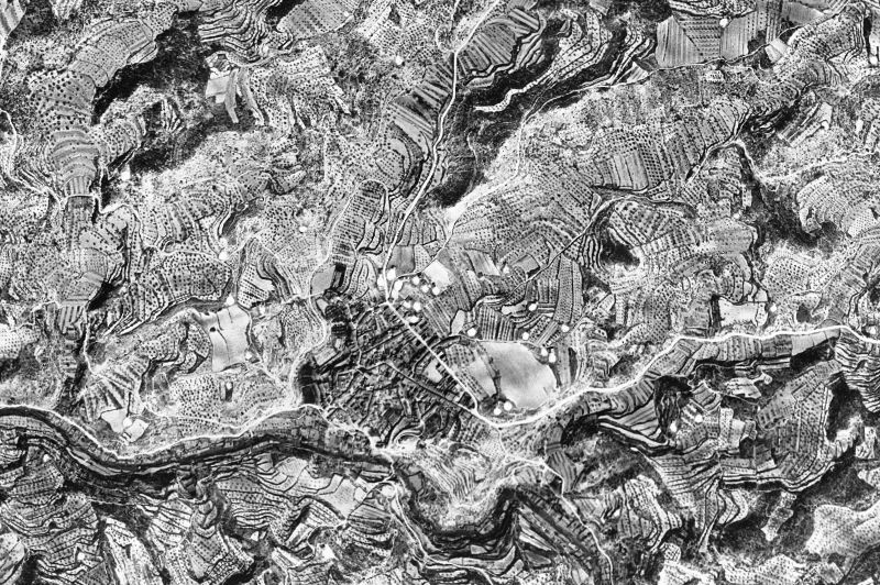 Ortofoto de 1956-1957 del núcleo de Cervià de les Garrigues