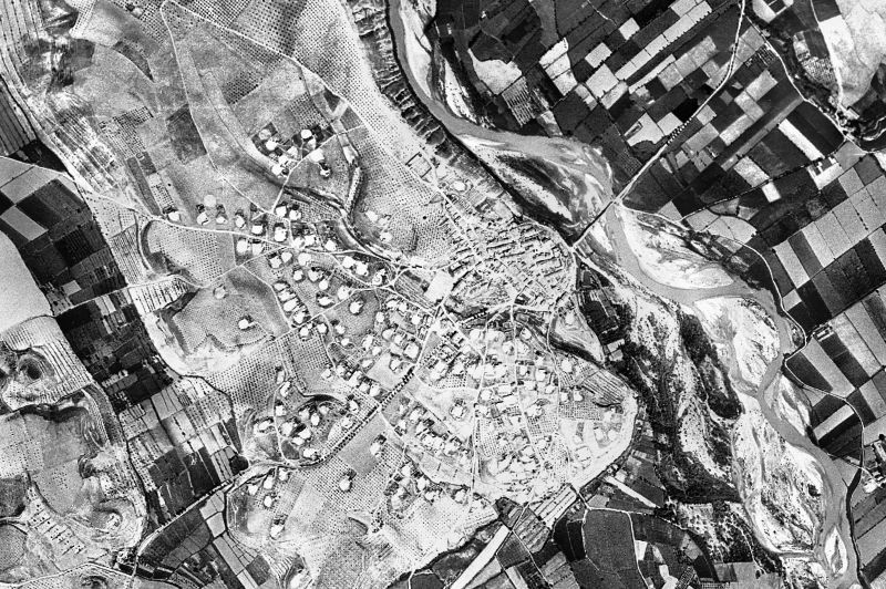 Ortofoto de 1956-1957 del núcleo de Corbins