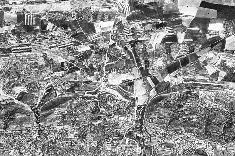 Ortofoto de 1956-1957 del núcleo de Cubells