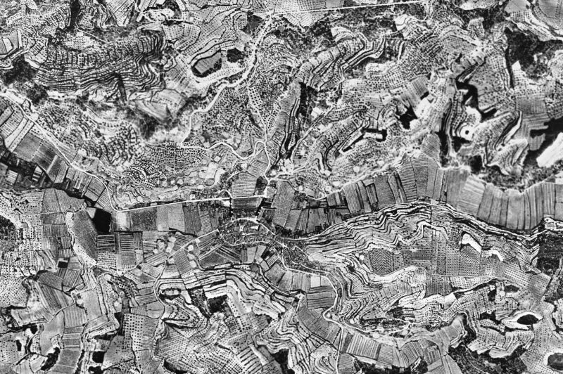 Ortofoto de 1956-1957 del núcleo de L'Espluga Calba