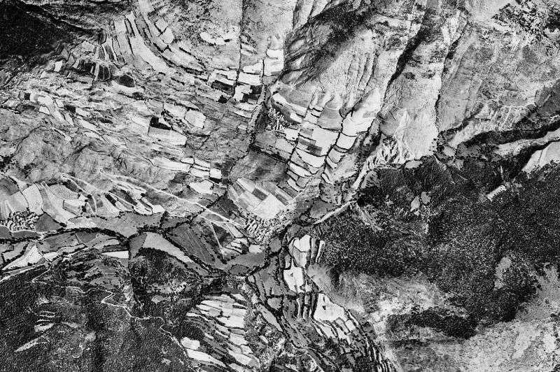 Ortofoto de 1956-1957 del núcleo de Esterri de Cardós