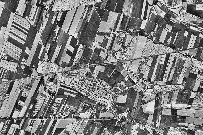 Ortofoto de 1956-1957 del núcleo de Golmés