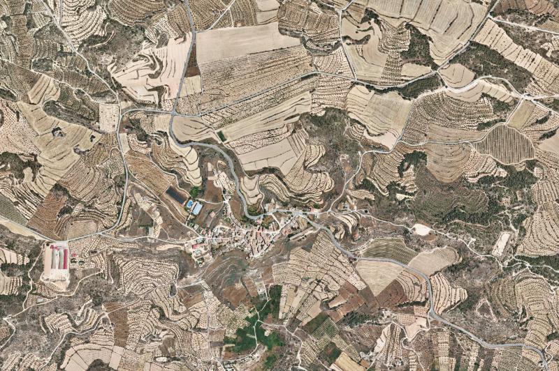Ortofoto actual del núcleo de Granyena de les Garrigues