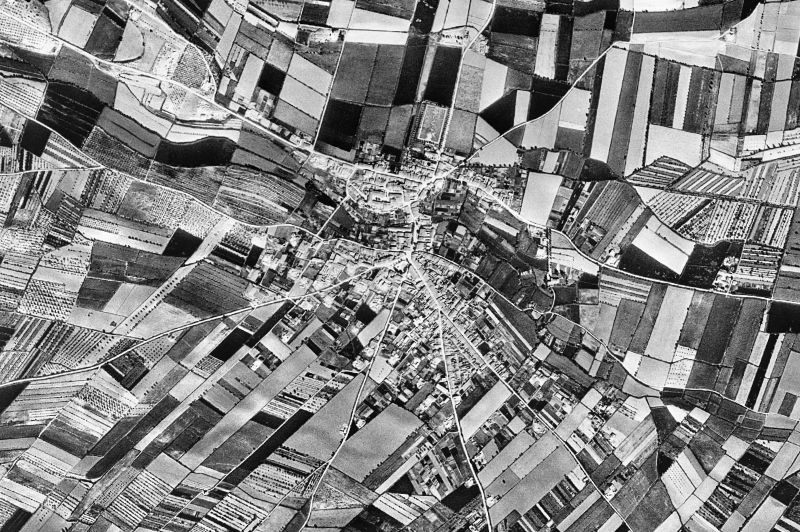 Ortofoto de 1956-1957 del núcleo de Ivars d'Urgell