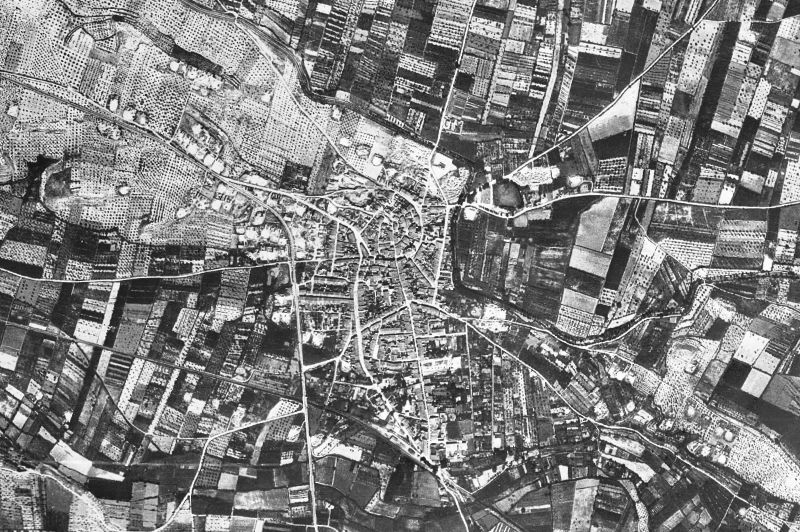 Ortofoto de 1956-1957 del núcleo de Juneda