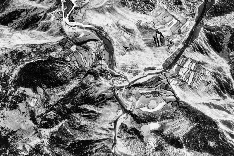 Ortofoto de 1956-1957 del núcleo de Llavorsí