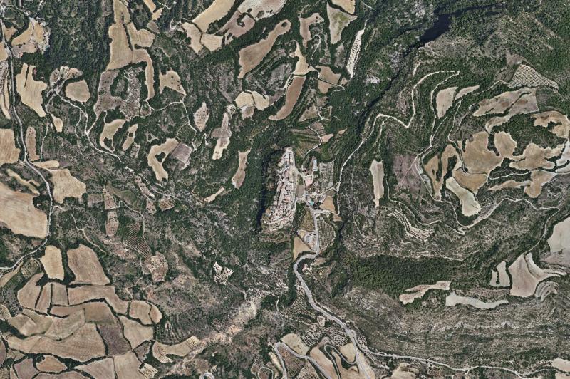 Ortofoto actual del núcleo de Llimiana
