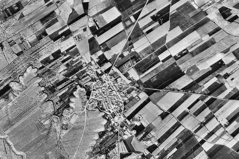 Ortofoto de 1956-1957 del núcleo de Miralcamp