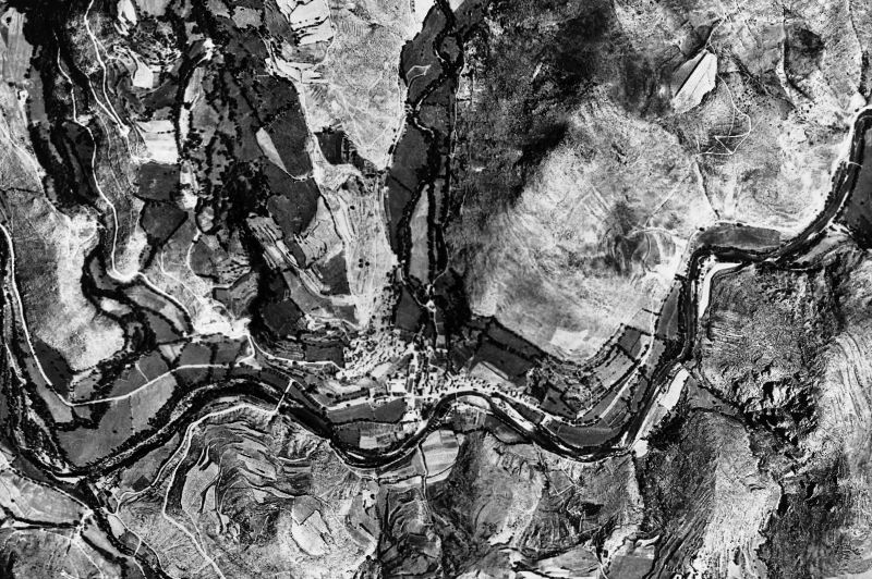 Ortofoto de 1956-1957 del núcleo de Montellà i Martinet