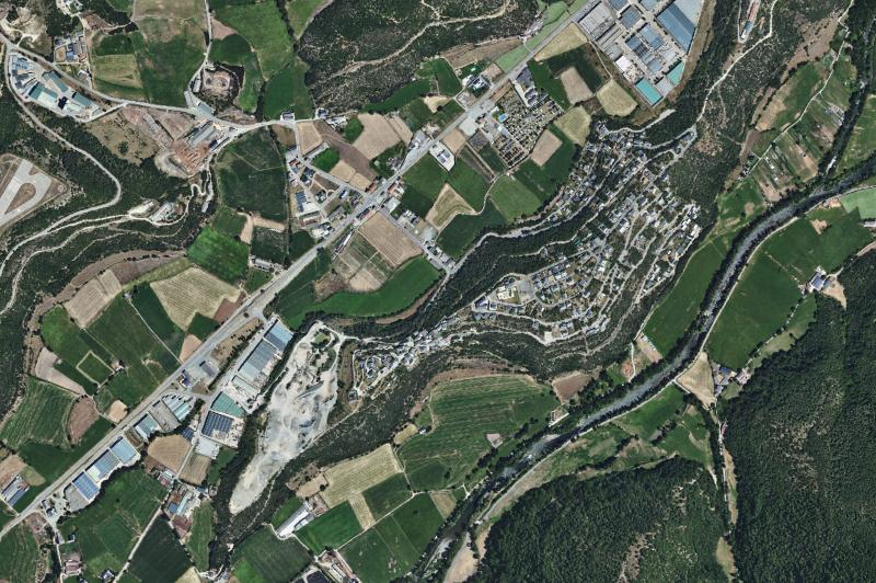 Ortofoto actual del núcleo de Montferrer i Castellbò