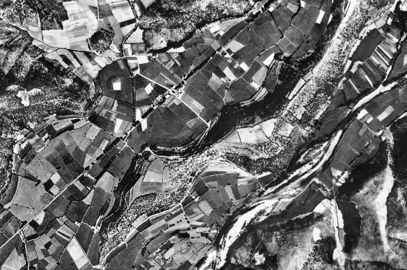 Ortofoto de 1956-1957 del núcleo de Montferrer i Castellbò
