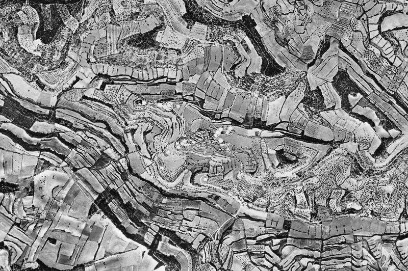 Ortofoto de 1956-1957 del núcleo de Montoliu de Segarra