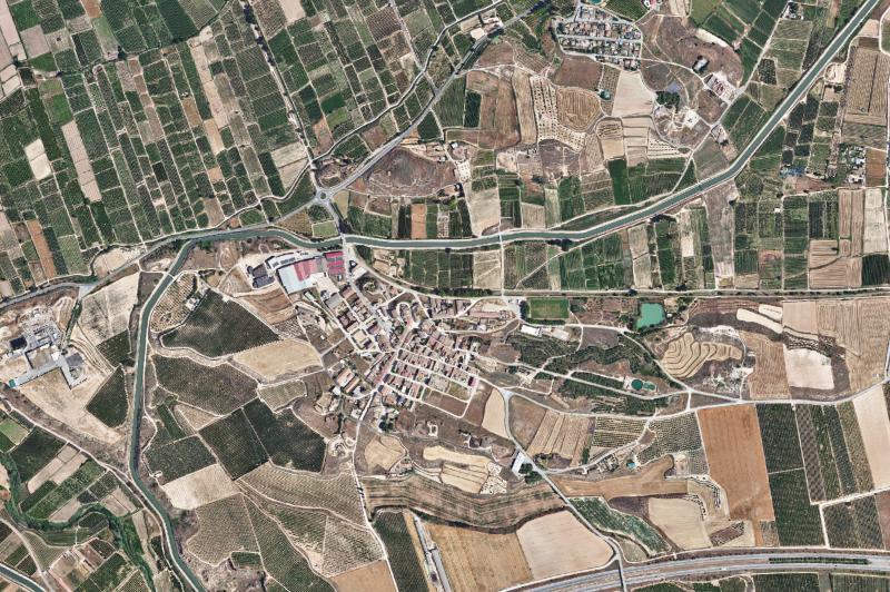 Ortofoto actual del núcleo de Montoliu de Lleida