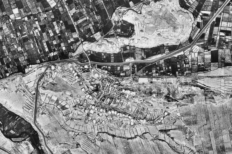 Ortofoto de 1956-1957 del núcleo de Montoliu de Lleida