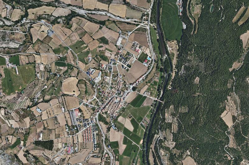 Ortofoto actual del núcleo de Organyà