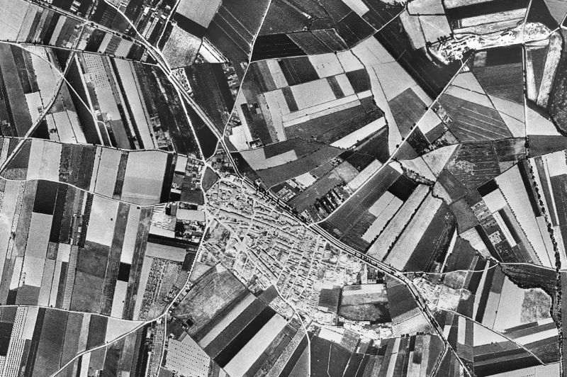 Ortofoto de 1956-1957 del núcleo de El Palau d'Anglesola