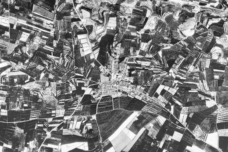 Ortofoto de 1956-1957 del núcleo de Penelles