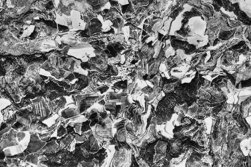 Ortofoto de 1956-1957 del núcleo de Pinell de Solsonès