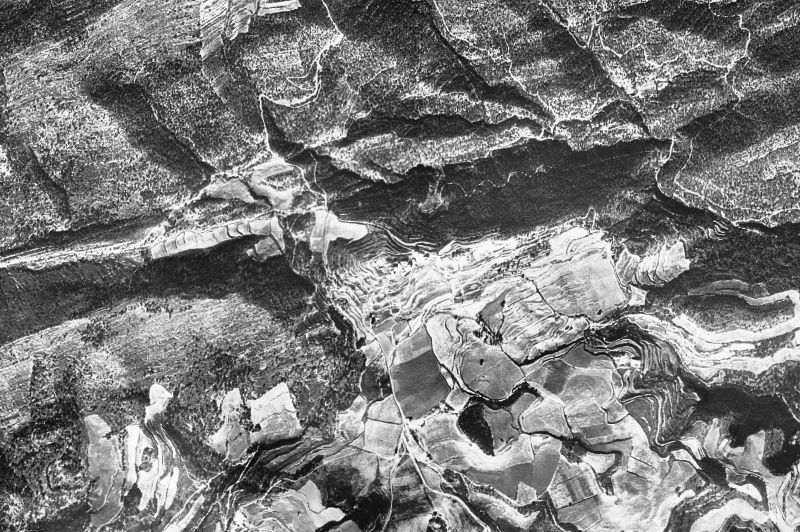 Ortofoto de 1956-1957 del núcleo de Pinós