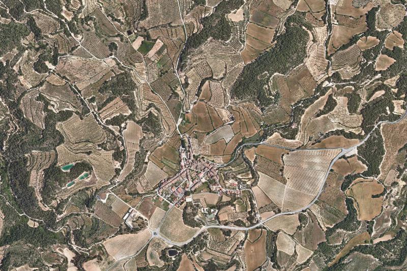 Ortofoto actual del núcleo de La Pobla de Cérvoles
