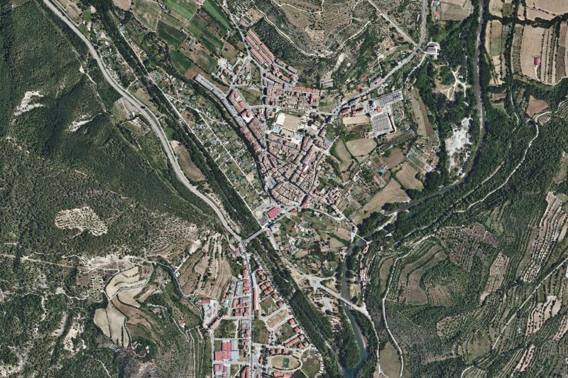 Ortofoto actual del núcleo de La Pobla de Segur