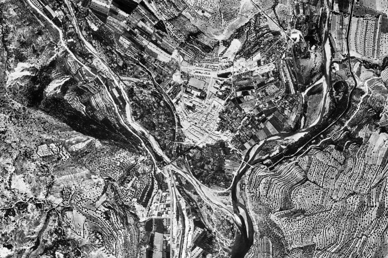 Ortofoto de 1956-1957 del núcleo de La Pobla de Segur