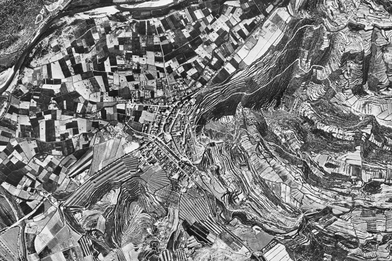 Ortofoto de 1956-1957 del núcleo de Ponts