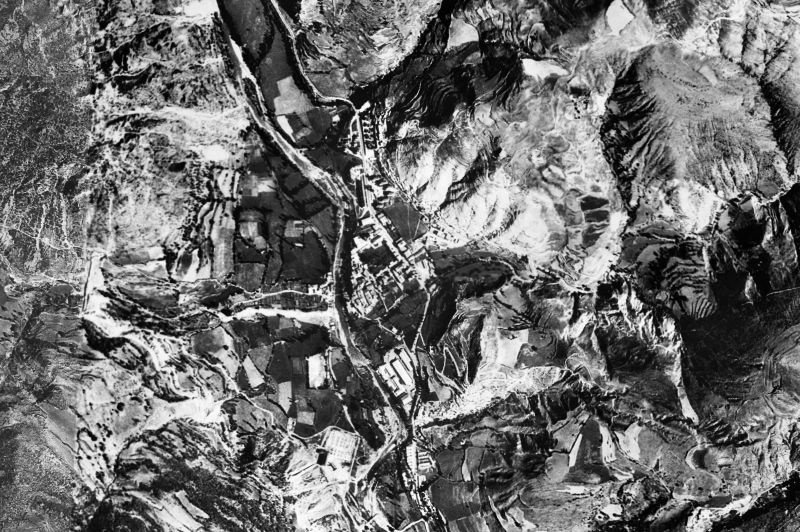 Ortofoto de 1956-1957 del núcleo de El Pont de Suert