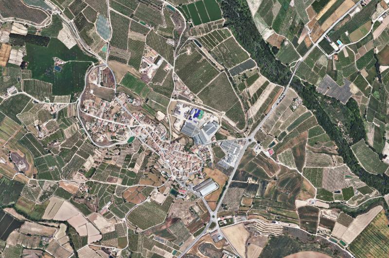 Ortofoto actual del núcleo de La Portella