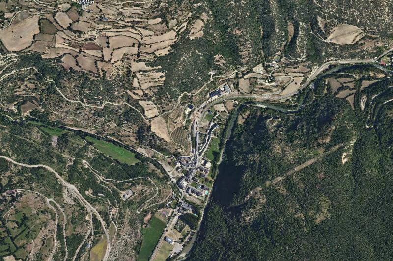 Ortofoto actual del núcleo de Rialp