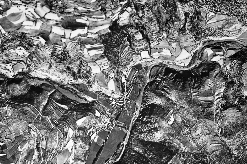 Ortofoto de 1956-1957 del núcleo de Rialp