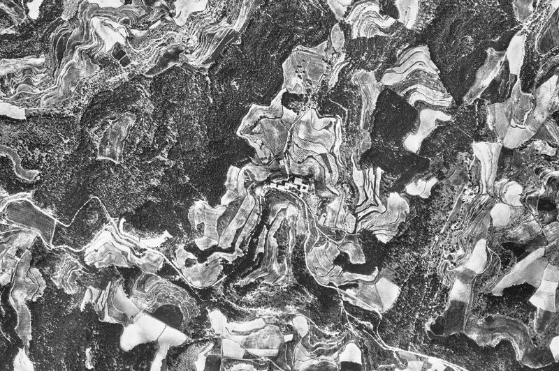 Ortofoto de 1956-1957 del núcleo de Riner