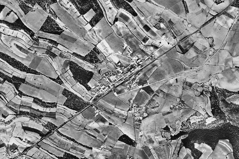 Ortofoto de 1956-1957 del núcleo de Sant Guim de Freixenet