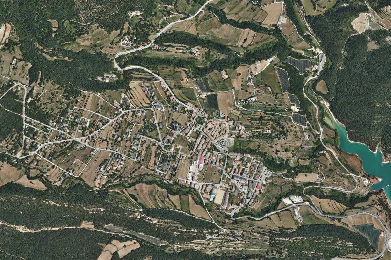 Ortofoto actual del núcleo de Sant Llorenç de Morunys