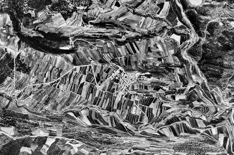 Ortofoto de 1956-1957 del núcleo de Sant Llorenç de Morunys