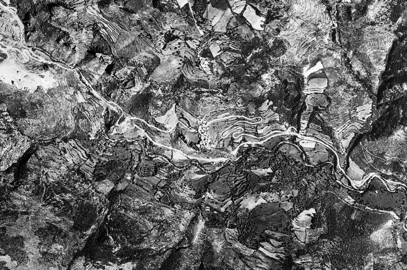 Ortofoto de 1956-1957 del núcleo de Sarroca de Bellera
