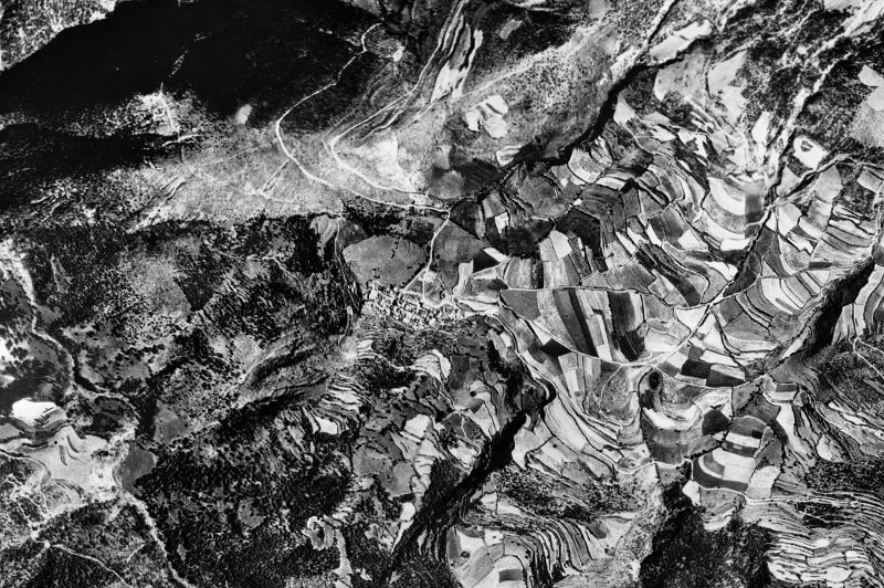Ortofoto de 1956-1957 del núcleo de Soriguera