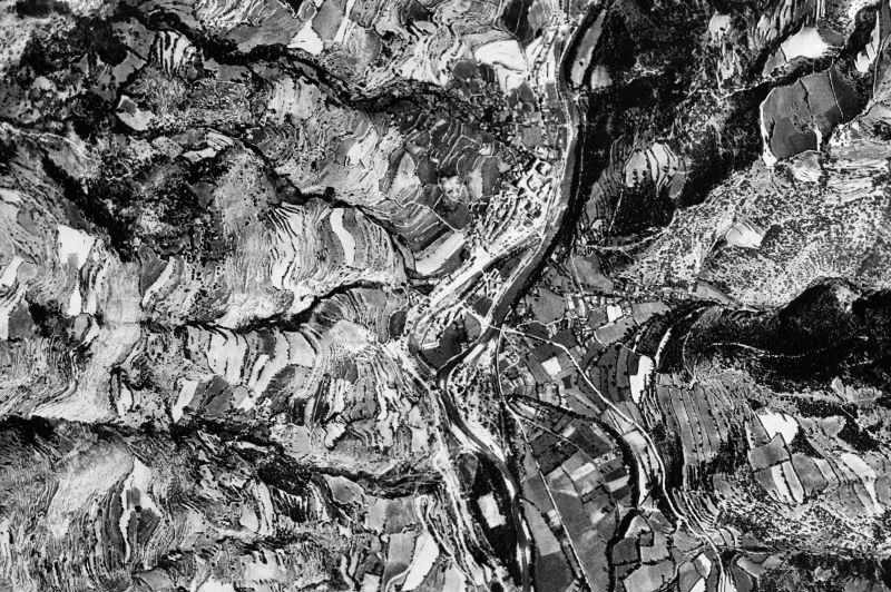 Ortofoto de 1956-1957 del núcleo de Sort
