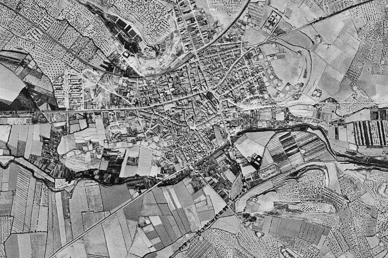 Ortofoto de 1956-1957 del núcleo de Tàrrega
