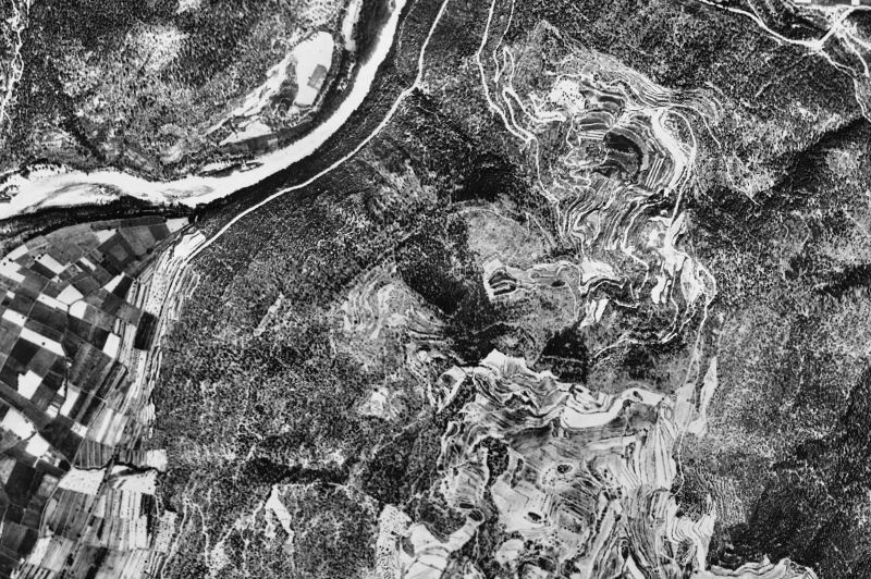 Ortofoto de 1956-1957 del núcleo de Tiurana